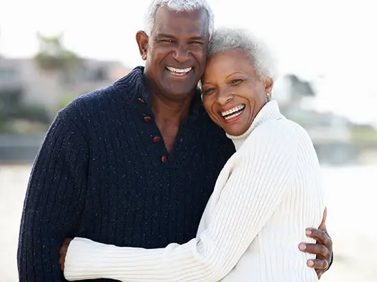 Image of senior couple embracing